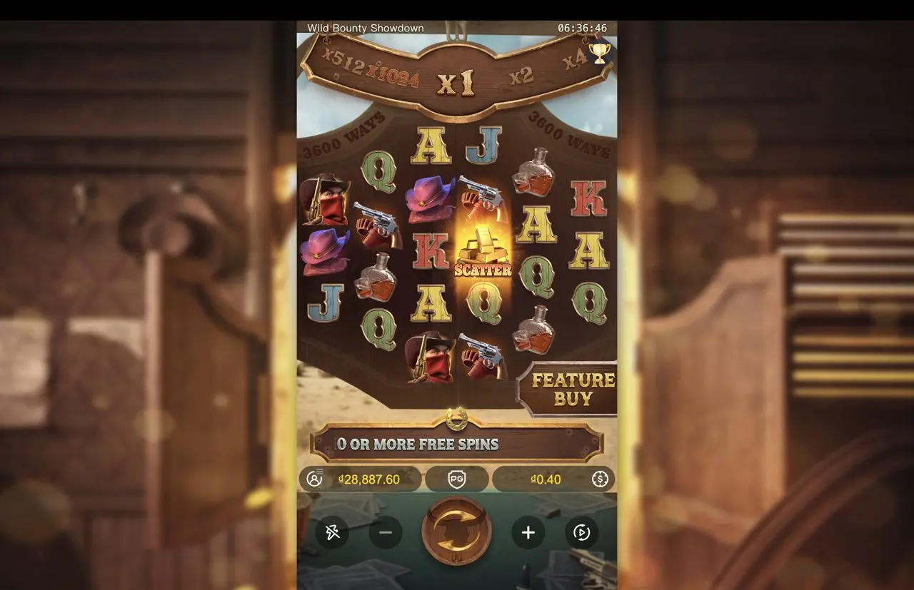 Ảnh giao diện chính game Wild Bounty Showdown (slot PG) chơi tại LC79