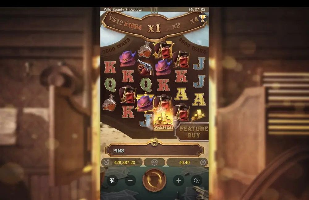 Ảnh màn hình gameplay game Wild Bounty Showdown (slot PG) chơi tại LC79