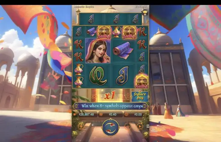 Ảnh bảng biểu tượng & tính năng game cách chơi majestic empire lc79 (slot) chơi tại LC79