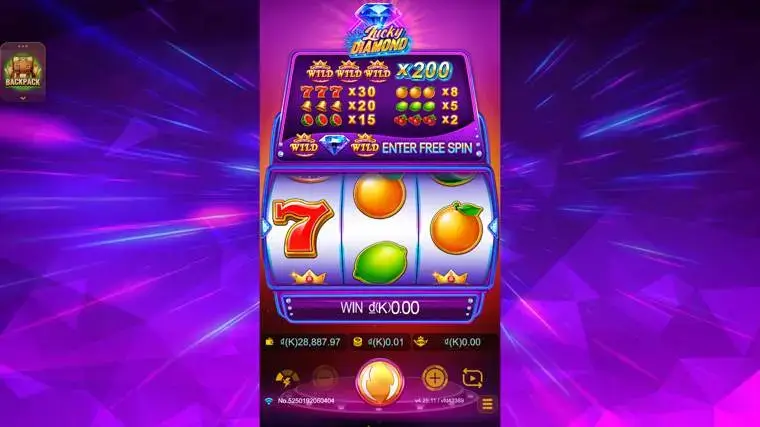 Ảnh bảng biểu tượng & tính năng game Lucky Diamond (slot JDB) chơi tại LC79