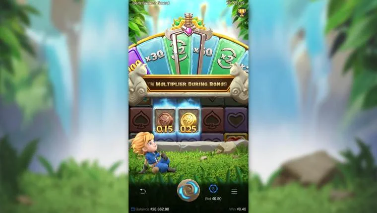 Ảnh giao diện chính game Gem Saviour Sword (slot PG) chơi tại LC79